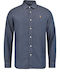 Langärmeliges Hemd in schmaler Passform Blue Nero