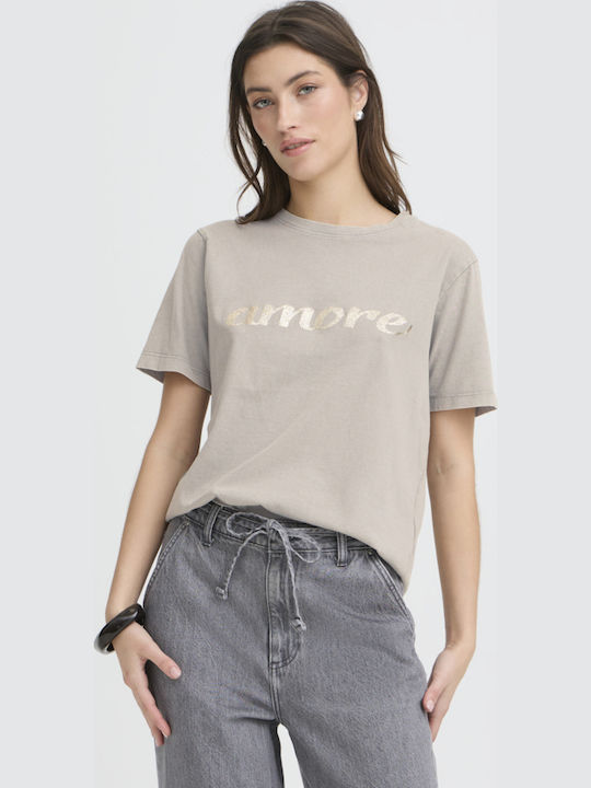B.Younq Γυναικείο T-shirt Γκρι