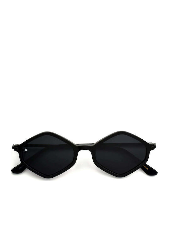 Red Raven Tokyo Unisex Sunglasses with Black Horn-Rimmed Frame and Black Polarized Lens rd-000080-BLACK-55339387486542