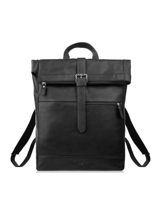 Roll Top Rucsac Urban Vintage din Piele pentru Laptop Negru Unisex Ay-32-bl Roll Top Rucsac Urban Vintage din Piele pentru Laptop Negru Unisex Ay-32-bl