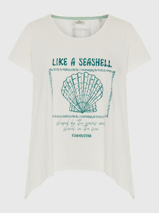 Funky Buddha Γυναικείο T-shirt Λευκό