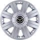 Set of 4 Car Hubcaps 14" Gray with Mazda Brand Logo