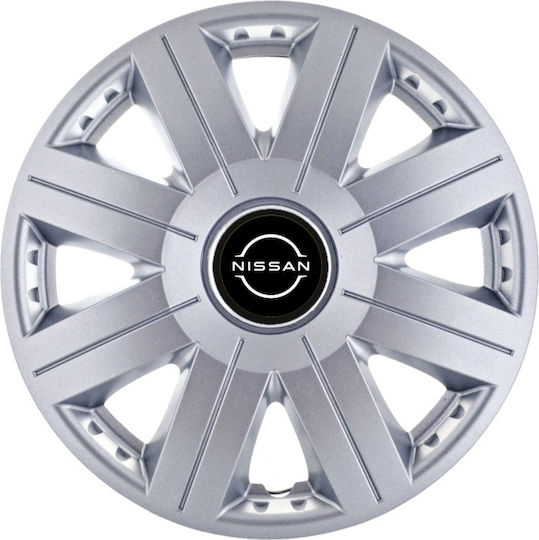 Set Car Hubcaps 14" 4 Pieces Gray