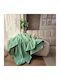 Kotonia Home Cuvertură Pat Dublu Bumbac Verde Fistic 220x240cm