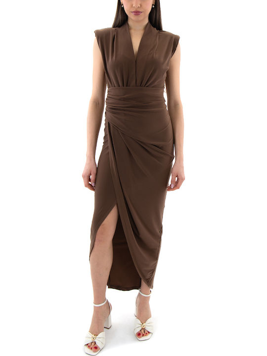 Zoya Sommer Maxi Abendkleid Wickel Braun Zoya Sommer Maxi Abendkleid Wickel Braun