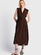 Summer Midi Dress Brown