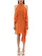 Summer Mini Dress for Wedding and Christening Open Back Orange