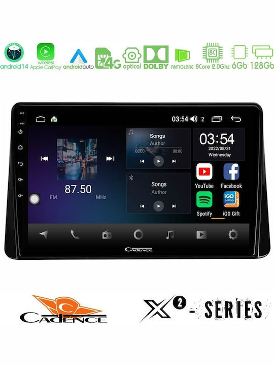 Cadence Car Audio System for Mitsubishi Eclipse Cross 2018-2023 Bluetooth USB WiFi GPS Apple CarPlay Android Auto with 9" Touch Screen