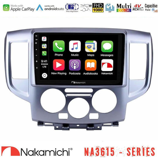 Nakamichi Ηχοσύστημα Αυτοκινήτου για Nissan NV200 2009 (Bluetooth/USB/WiFi/GPS/Apple-Carplay/Android-Auto) με Οθόνη Αφής 9"