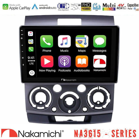 Nakamichi Car Audio System for Ford Ranger Mazda BT-50 2007-2012 with Touch Screen 9 inches Bluetooth USB Wi-Fi GPS Apple CarPlay Android Auto