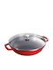 Staub Cast Gusseisen Pfanne mit Deckel mit Emaille Innenbeschichtung 30cm