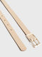 Leather Women's Belt Beige