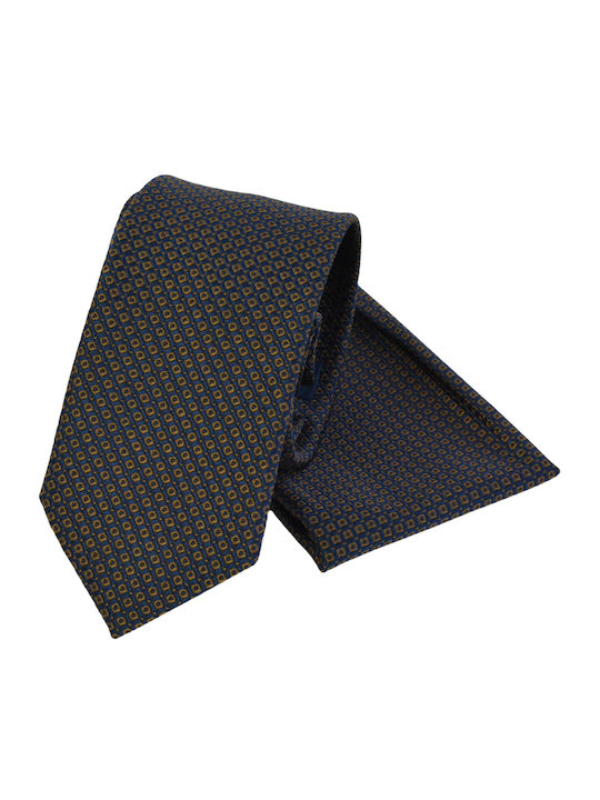 Messaggero Set of Men's Silk Printed Tie in Brown Color