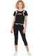 Kinderbekleidungssets mit Sommer-Leggings 2 Stück Schwarz Athleisure