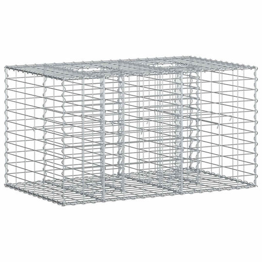 vidaXL Gabion Box Pentru Garduri De Grădină Din Oțel 100x60x55cm Argintiu