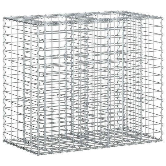 vidaXL Gabion Box Pentru Garduri De Grădină Din Oțel 90x50x80 Cm Argintiu