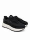Damen Flatforms Sneakers Schwarz J001-1-Schwarz