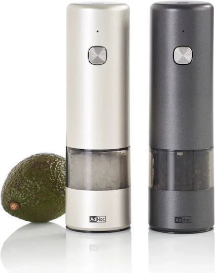 Ad Hoc Electric Spice Mills Set Inox in Gray Color 17cm 2pcs