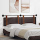 vidaXL Leather Bed Headboard Cushion Brown 170x...
