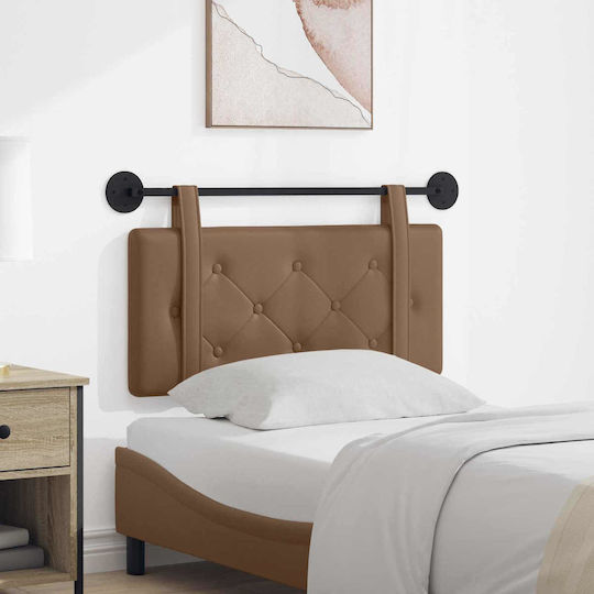 vidaXL Leather Bed Headboard Cushion Brown 100x55cm