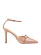 Spitze Zehe Pumps aus Lackleder Beigem