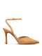 Heels with Stiletto Heel and Strap Brown