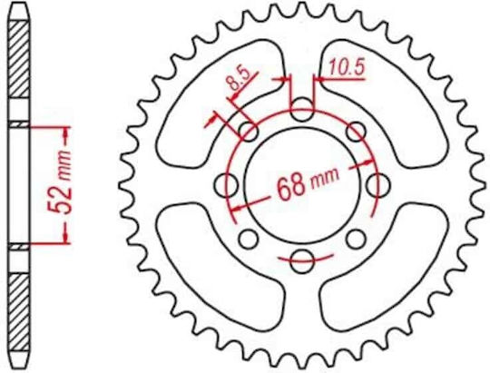 Pinion Spate 42 Dinți Suzuki Fb 50cc/Kawasaki Max 100cc/Zx 130cc/Joy-r 125cc Sfr51215