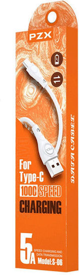 PZX S-06 USB 2.0 Cable USB-C Male - USB-A White 1m 1234567895660