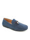 Pantofi Casual Pentru Bărbați Din Piele Albă 223/87046_Albastru