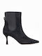 Suede Women's Ankle Boots with Medium Heel Black