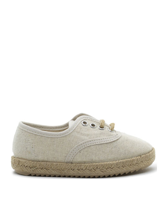 Kids Espadrilles With Laces Beige