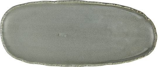 Raki Fuji Oval Serving Platter Made of Gray Porcelain 35x15cm