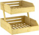 Culinaro Stand De Prezentare Din Bambus Cu 2 Nivele Pentru Fructe Și Legume 27x27xh23cm