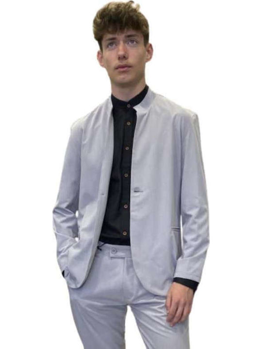 Just West Men's Suit with Slim Fit Grey