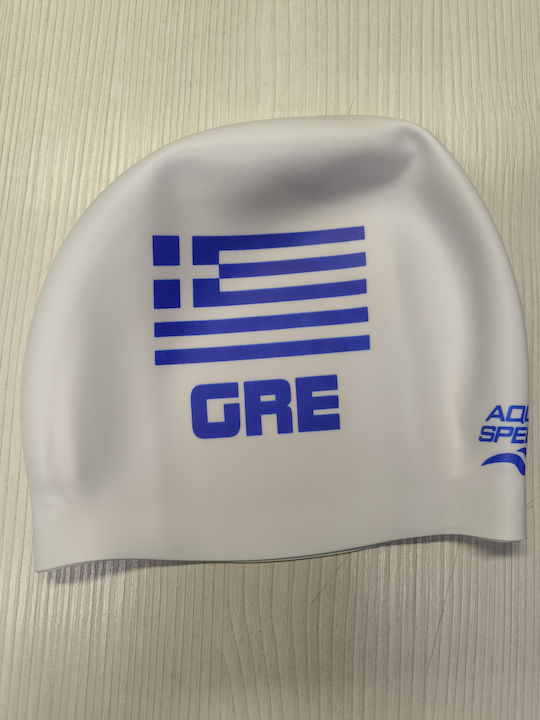 Σκουφακι Σιλικονης Aqua Speed Greek Flag Λευκο Σκουφακι Σιλικονης Aqua Speed Greek Flag Λευκο