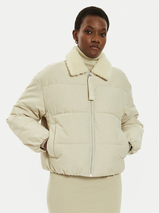Jachetă Puffer Lungă de Damă pentru Iarnă Bej