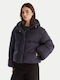 Langes Damenjacke für Winter Marineblau