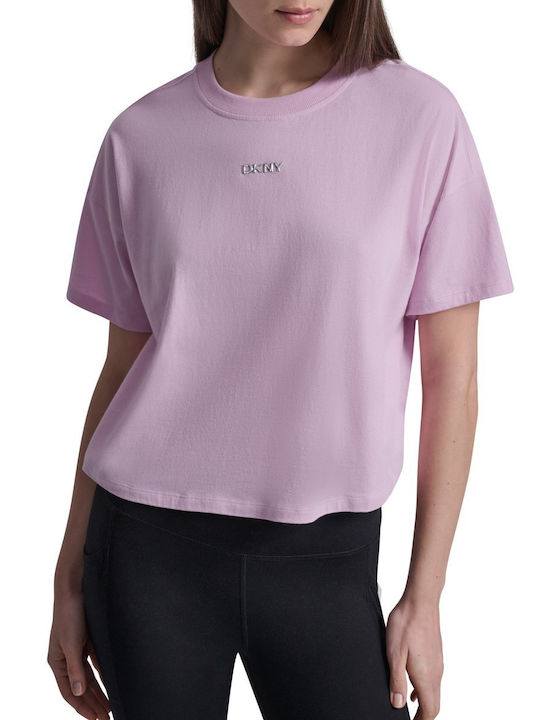 DKNY DKNY Дамска Блуза Памучна С Къс Ръкав Розова