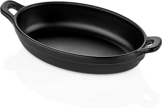Raki Oval Melamine Serving Platter Black 15x8cm