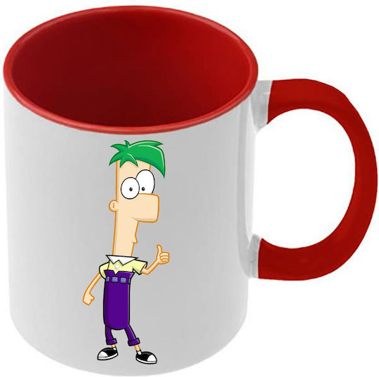 Κούπα Phineas Ferb Κόκκινη Λαβή Εσωτερικό