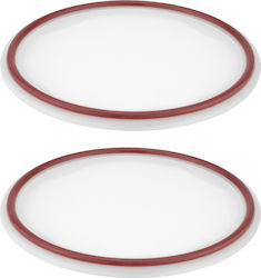 Set 2 Capace din Silicon 12cm Borcan Crock Alb Roșu