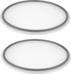 Set 2 Capace din Silicon 12cm Borcan Alb Gri