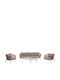 Set Mobilier Exterior Cameră De Zi 5 Piese Alb Cu Perne