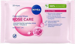 Nivea Rose Care Face Cleansing Wipes 25 Pieces