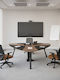 Triangular Meeting Table Walnut Finish 210x210x75cm