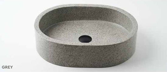 Tema Επικαθήμενος Νιπτήρας Πέτρινος 60x40cm Grey