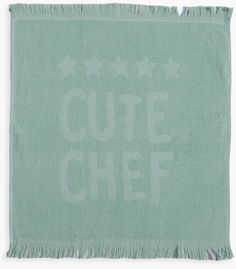 Nef-Nef Homeware Cute Chef Ποτηρόπανο από 100% Βαμβάκι σε Πράσινο Χρώμα 50x50cm Nef-Nef Homeware Cute Chef Ποτηρόπανο από 100% Βαμβάκι σε Πράσινο Χρώμα 50x50cm