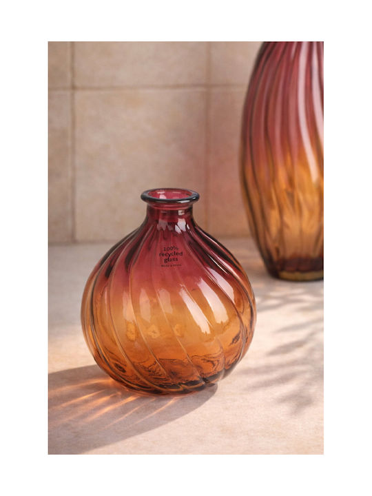 Kaemingk Decorative Glass Orange Vase 17x17xH17cm