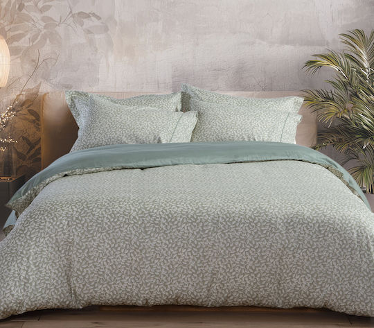 Nef-Nef Homeware Подредба Пликове За Завивки Памучен 240x230см Двойна С 2 Калъфки За Възглавници Успокояващ Зелен