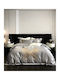 4 Seasons Collection Duvet Cover Set Super King 220x240cm 3D Embroidery 2 Pillowcases & 1 Bed Sheet Gray